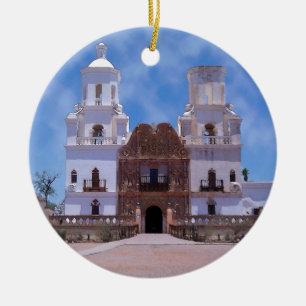 San Xavier del Bac Mission - Tucson, AZ Keramik Ornament