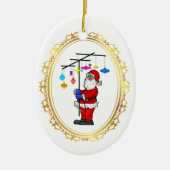 Sana mit dekorierter Antenne Weihnachtsdekoration Keramik Ornament (Vorne)