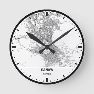 Sanaa Clock City Line Kunst Runde Wanduhr