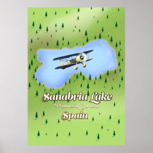 Sanabria-See Spanien Reise Karte. Poster