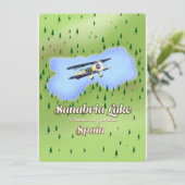 Sanabria See Spanien Reisekarte. (Stehend Vorderseite)