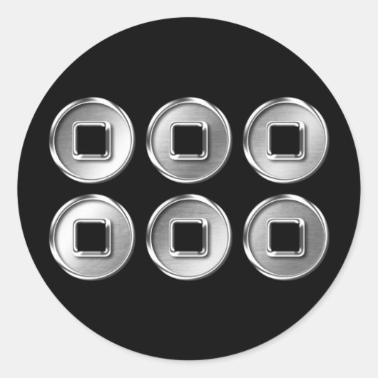 Sanada Clan Kamon Silver Chrome Runder Aufkleber (Vorderseite)