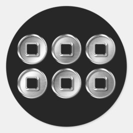 Sanada Clan Kamon Silver Chrome Runder Aufkleber