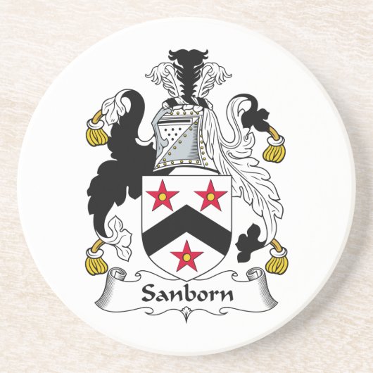 Sanborn Familienwappen Getränkeuntersetzer (Vorne)