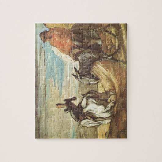 Sancho Panza, Don Quichote durch Honore Daumier Puzzle (Vertikal)