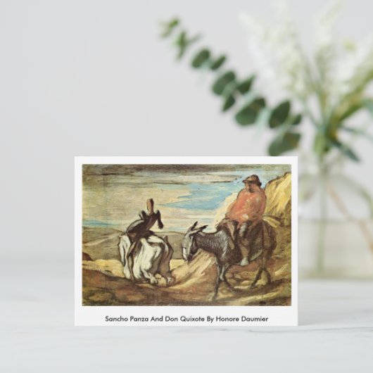 Sancho Panza und Don Quixote von Honore Daumier Postkarte (Stehend Vorderseite)