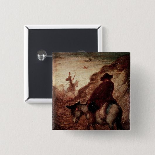 Sancho und Don Quichote, 19. Jahrhundert Button (Vorne & Hinten)