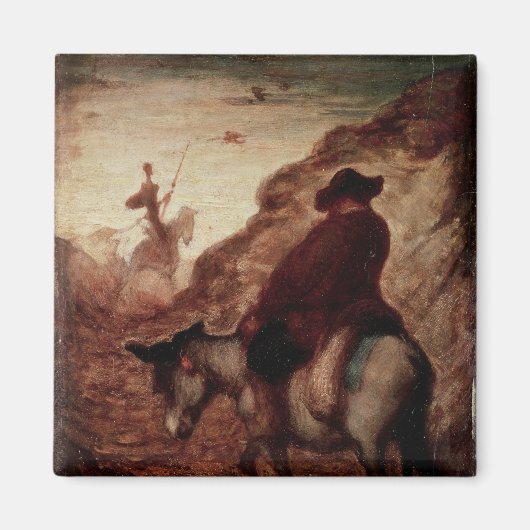 Sancho und Don Quixote, 19. Jahrhundert Magnet (Vorne)