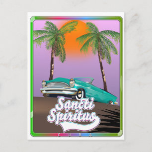 Sancti Spiritus Kuba-Reiseposter. Feiertagspostkarte