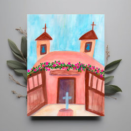 Sanctuario de Chimayo Watercolor New Mexico CUSTOM Postkarte