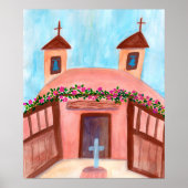 Sanctuario de Chimayo Watercolor New Mexico Poster (Vorne)