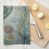 Sanctuary für schimmerndes Seepferd Geschirrtuch (Viertel Falte)