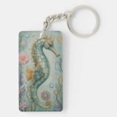 Sanctuary für schimmerndes Seepferd Schlüsselanhänger (Rückseite)
