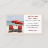Sand Agent Travel Agency Red Beach Chairs Visitenkarte (Vorderseite)