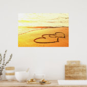 Sand am Sandstrand, romantisches Foto Poster (Küche)