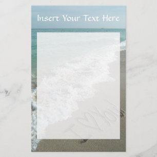 Sand am Strand, ich Liebe dir Briefpapier