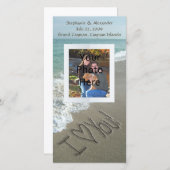 Sand am Strand, ich Liebe dir Fotokarte Ankündigung (Vorne/Hinten)