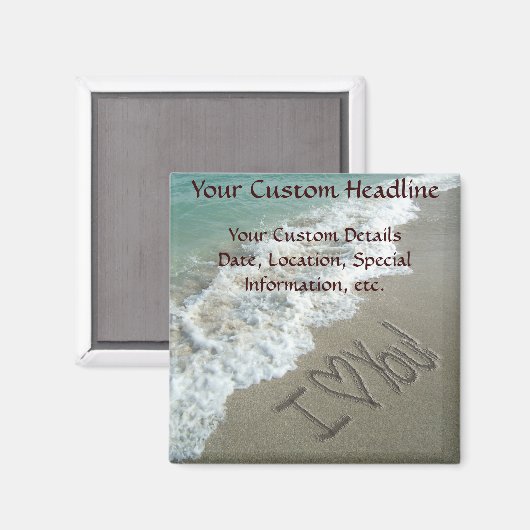 Sand am Strand, ich Liebe dir Magnet (Vorderseite/Rückseite)