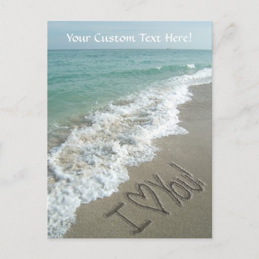 Sand am Strand, ich Liebe dir Postkarte (Vorderseite)