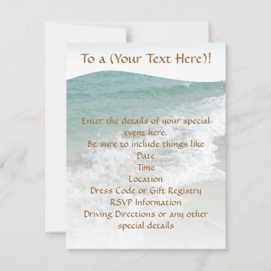 Sand am Strand, ich Liebe Sie Einladungen (Rückseite)