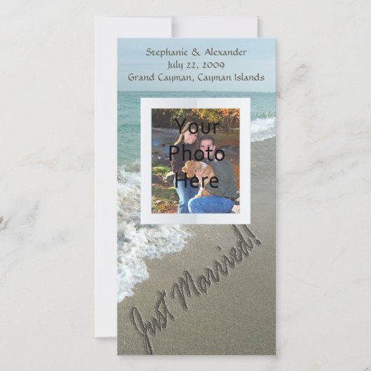 Sand am Strand, nur verheiratet Ankündigung (Vorderseite)