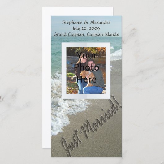 Sand am Strand, nur verheiratet Ankündigung (Vorne/Hinten)