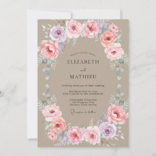 Sand Amethyst Kranz Hochzeit Einladung