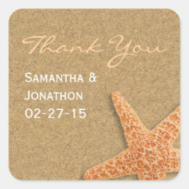 Sand and and Muscheln Beach Thema Hochzeit Vielen Quadratischer Aufkleber