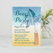 Sand and and Sea Beach Einladung (Stehend Vorderseite)