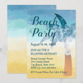 Sand and and Sea Beach Einladung (Vorne/Hinten)
