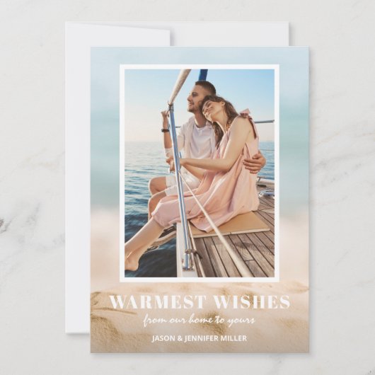 Sand and and Sea Beach Foto Weihnachten (Vorderseite)