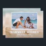 Sand and and Sea Beach Foto Weihnachten<br><div class="desc">Teilen Sie Ihr Lieblings-Strandurlaub-Foto oder Foto bei warmem Wetter mit unserer Weihnachtskarte für Sand und Meer mit Ihrer Nachricht in schick weißem Text. **VERTICAL CARD für Sie in unserer Tropenkartensammlung. Wählen Sie Matte für schwerstes Papier und High Definition für beste Druckqualität.</div>