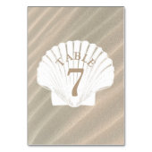 Sand and and Seashell tan Wedding Tischnummer Card (Vorderseite)