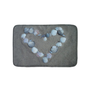 Sand and Beach Muschel Herzstück Bathmat Rug Badematte