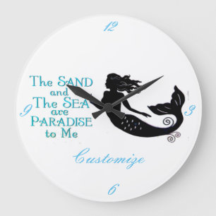 Sand and Sea Beach Mermaid Thunder_Cove Große Wanduhr