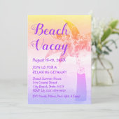 Sand and Sea Palm Beach Einladung (Stehend Vorderseite)