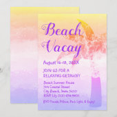 Sand and Sea Palm Beach Einladung (Vorne/Hinten)