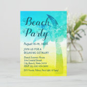 Sand and Sea Palm Beach Einladung (Stehend Vorderseite)