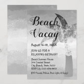 Sand and Sea Palm Tree Beach Einladung (Vorne/Hinten)