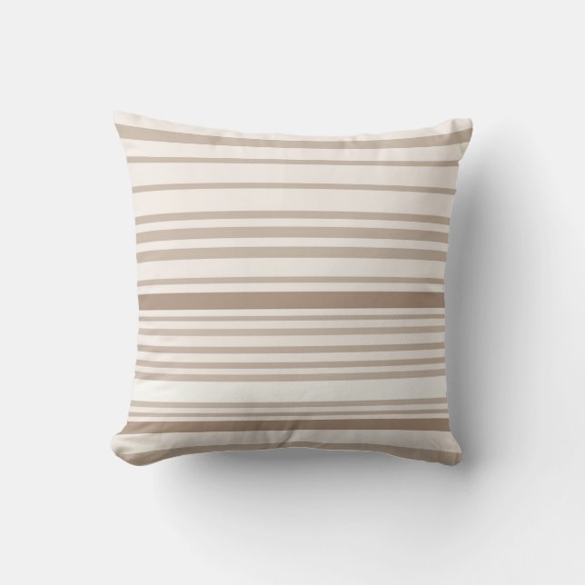  Sand and White Linen Stripes Kissen (Vorderseite)