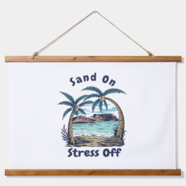 Sand auf Stress Off Wandteppich Mit Holzrahmen