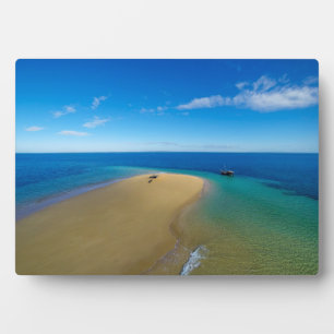 Sand Bar and Dhow   Ibo Island, Mosambik Fotoplatte