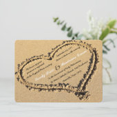 Sand Beach Herz Cross katholische Hochzeit Einladu Einladung (Stehend Vorderseite)
