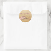Sand Beach Seashell Beach Wedding Favor Labels Runder Aufkleber (Tasche)