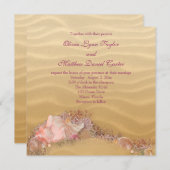 Sand Beach Seashells Beach Wedding Einladung (Vorne/Hinten)