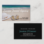 Sand Beach Travel Agency Agent Business Card Visitenkarte (Vorne/Hinten)