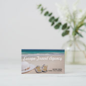 Sand Beach Travel Agency Agent Business Card Visitenkarte (Stehend Vorderseite)