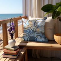 Sand Beige Brown Grau Aquamarin Blue Circles Art