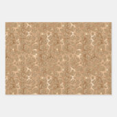 Sand Beige Gold Peach Glitzer Giraffe Print Geschenkpapier Set (Vorderseite 2)