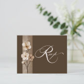Sand Beige Hand Drawn Floral Botanical RSVP Postkarte (Stehend Vorderseite)